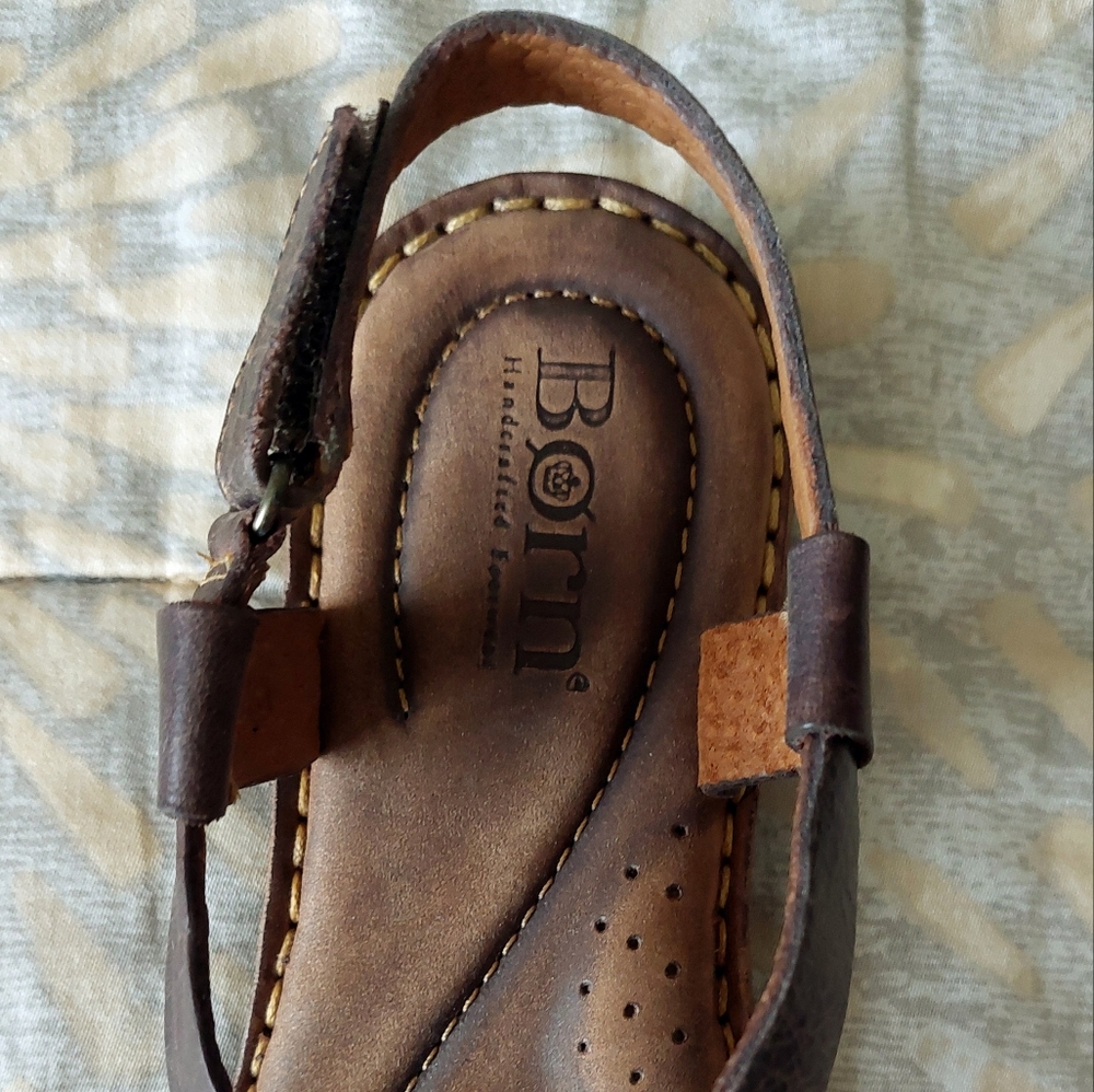 New Born Dark Brown Leather Strappy Sandals Size 7 - Picture 4 of 13